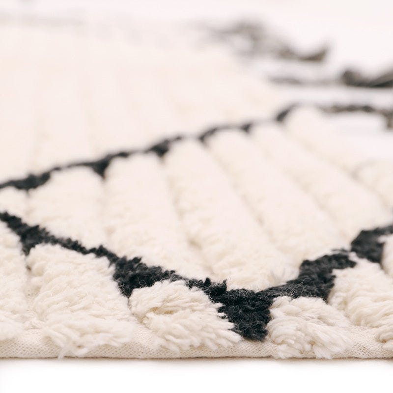 Viktor Braided Tassel Rectangular Rug, Black