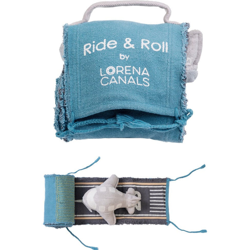 Ride & Roll Airplane Canvas Playmat Set