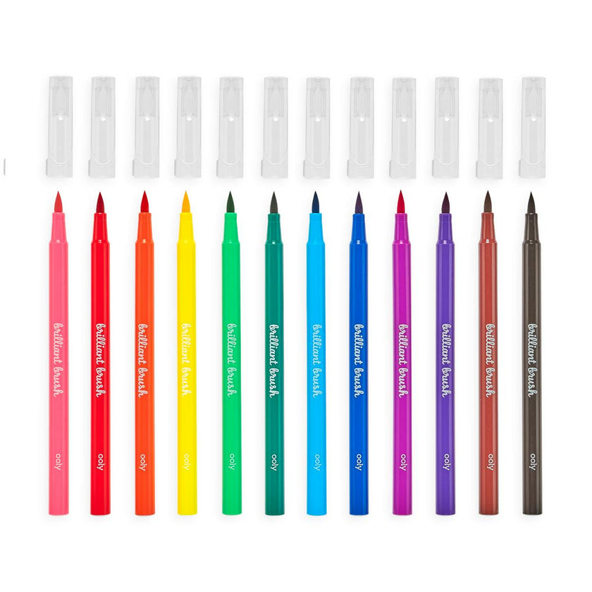 Brilliant Brush Markers - Reusable Case - Set of 12