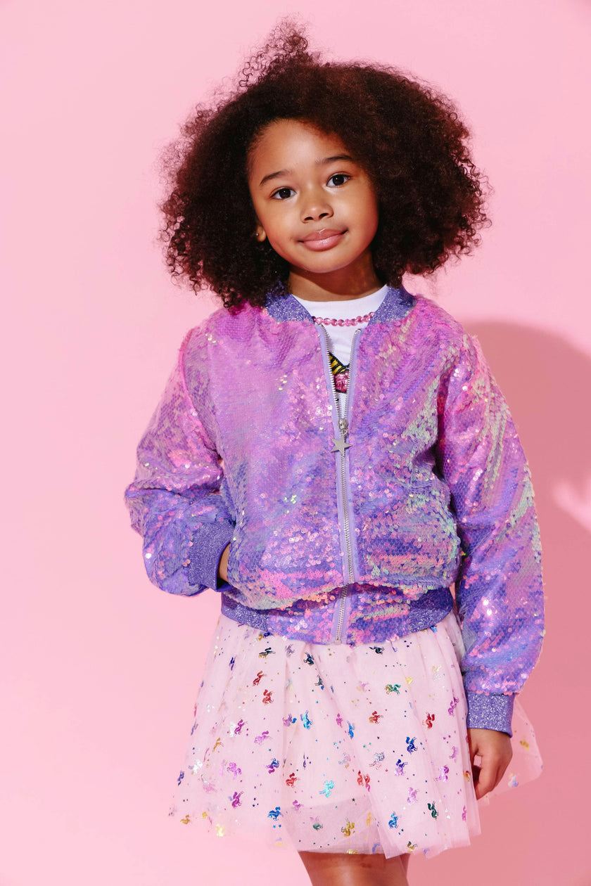 Lavender Haze Sequin Bomber