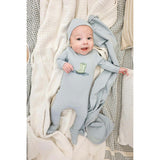 Rain Boot Print Footie and Beanie Set