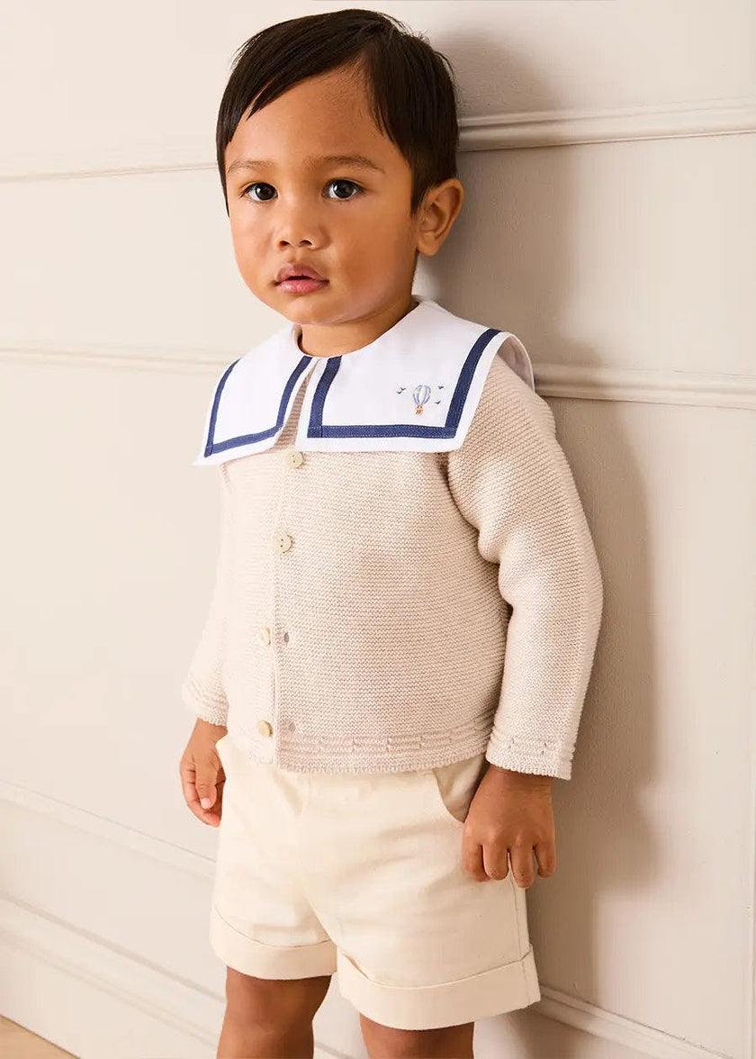 Elasticated Waist Shorts in Cream (12mths-4yrs)