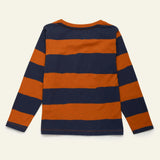 Chestnut & Navy Rugby Stripe Long Sleeve T-Shirt