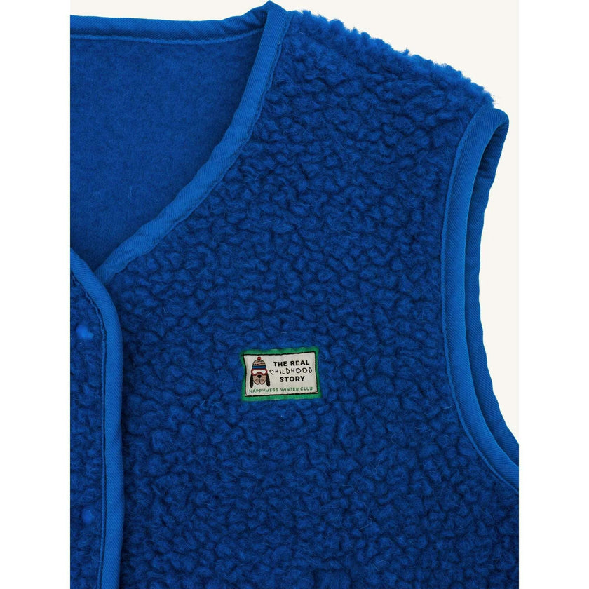 children's merino wool vest - cobalt