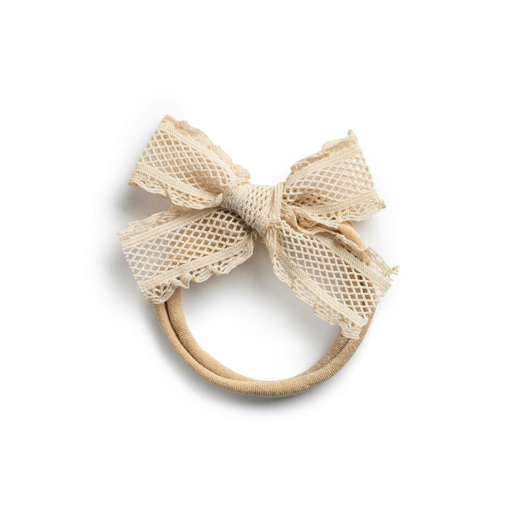 Halo Luxe Mae Lattice Lace Baby Headband - Sand