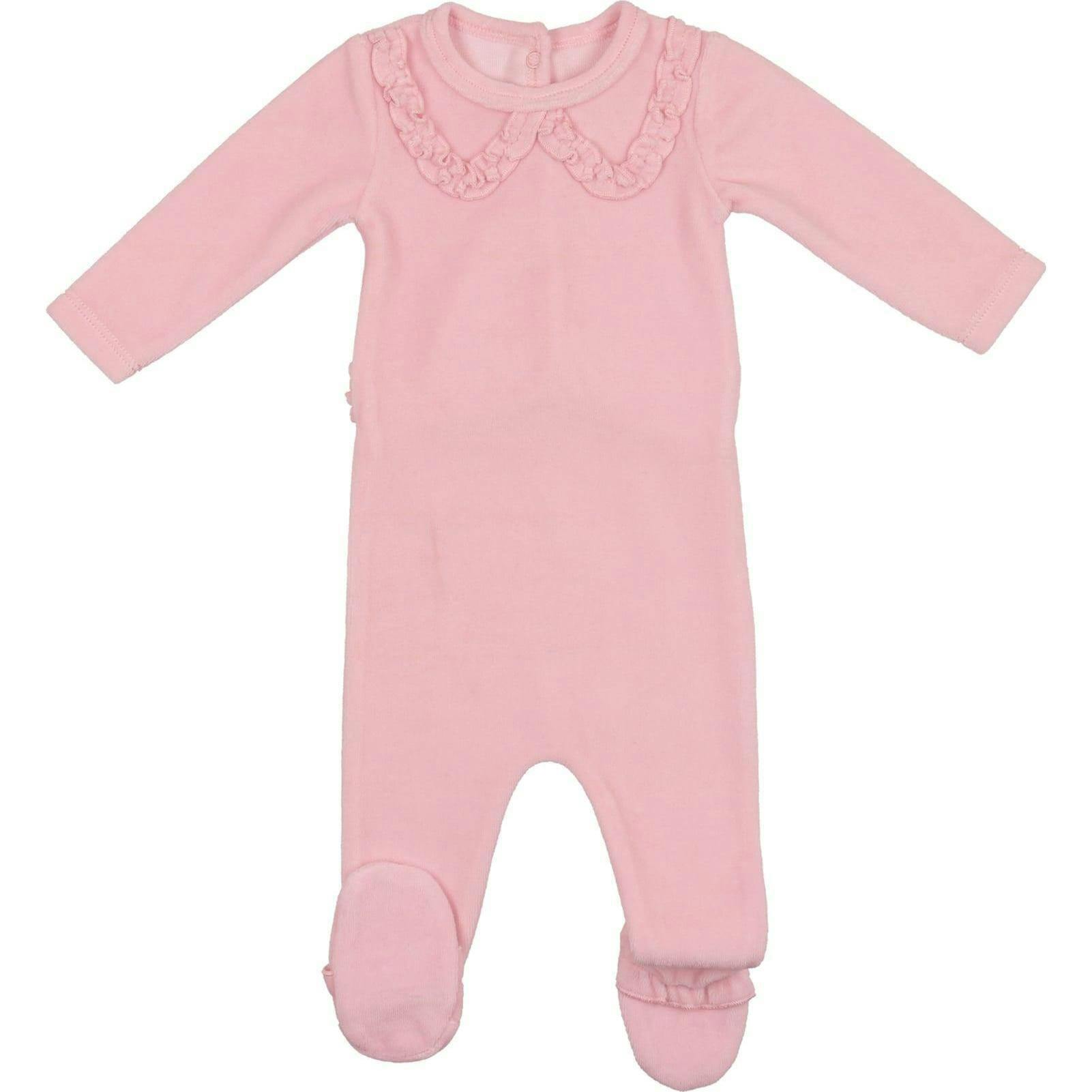 Mock Collar Velour Long Sleeve Footie