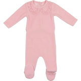 Mock Collar Velour Long Sleeve Footie