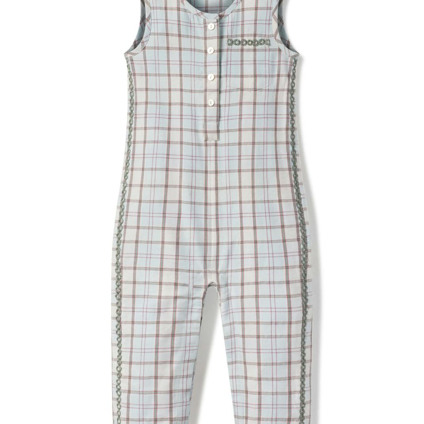 Jonathan Romper in Powder Plaid