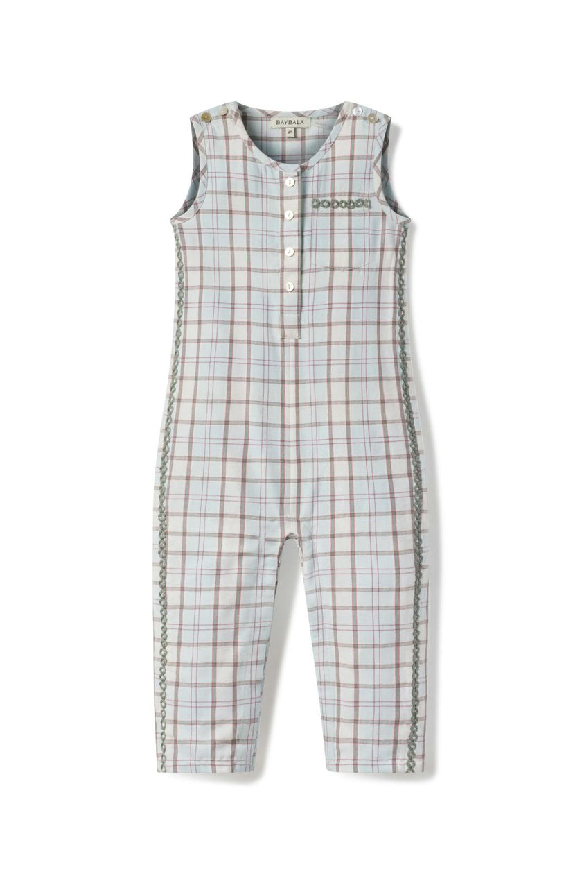 Jonathan Romper in Powder Plaid