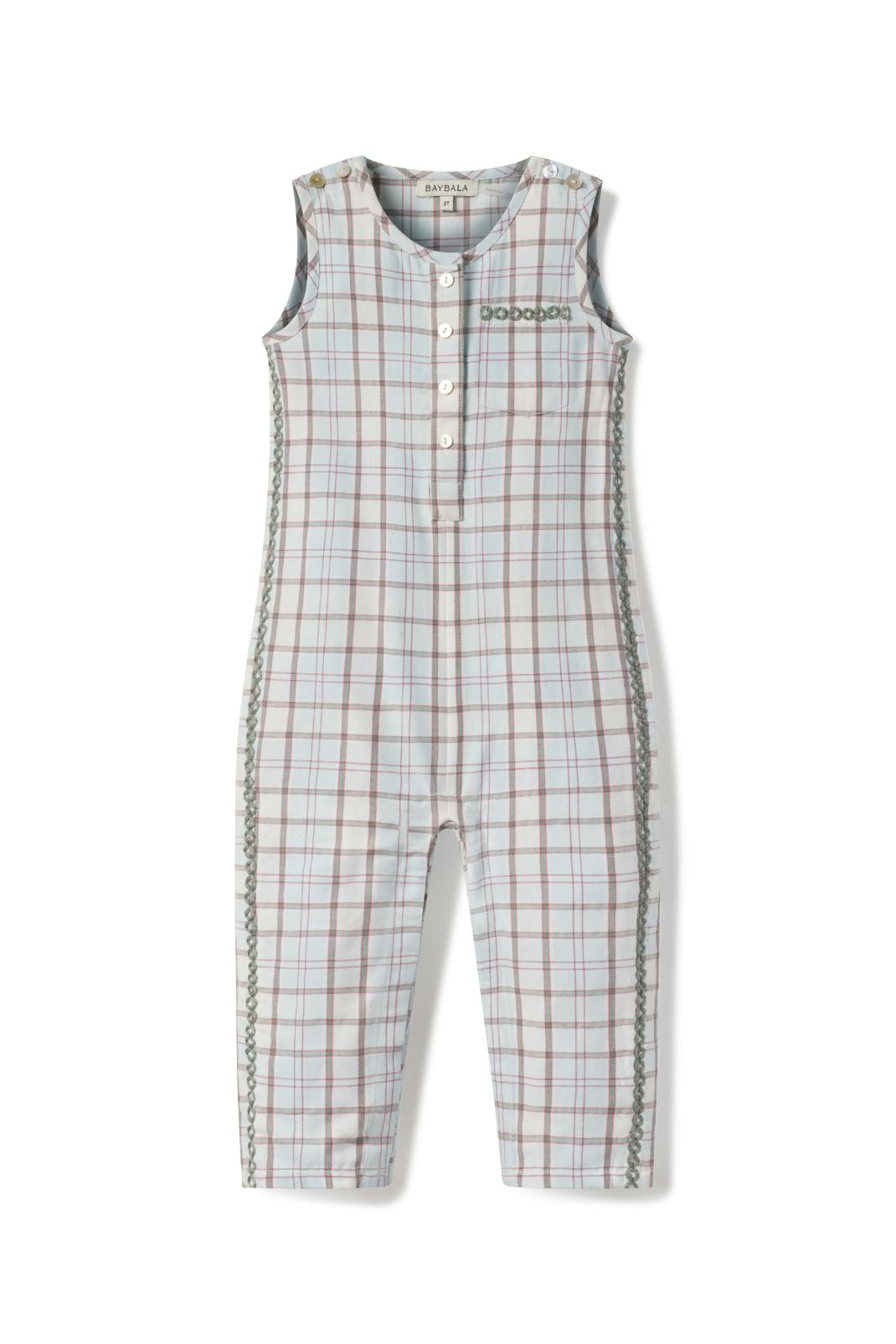 Jonathan Romper in Powder Plaid
