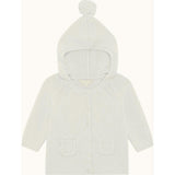 Bo Cable Knit Pram Cardigan - Milky White