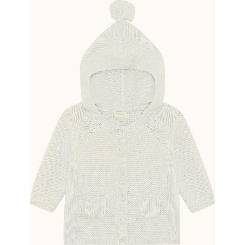 Bo Cable Knit Pram Cardigan - Milky White