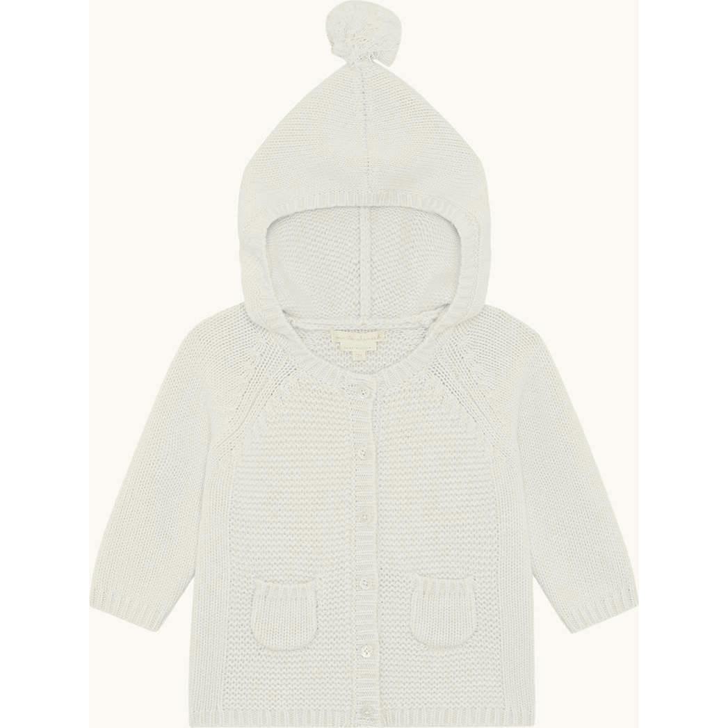 Bo Cable Knit Pram Cardigan - Milky White