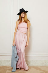 Joey Ballet Pink Satin Maxi