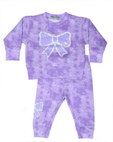 Toddler Tie Dye Bow Set - Lilac