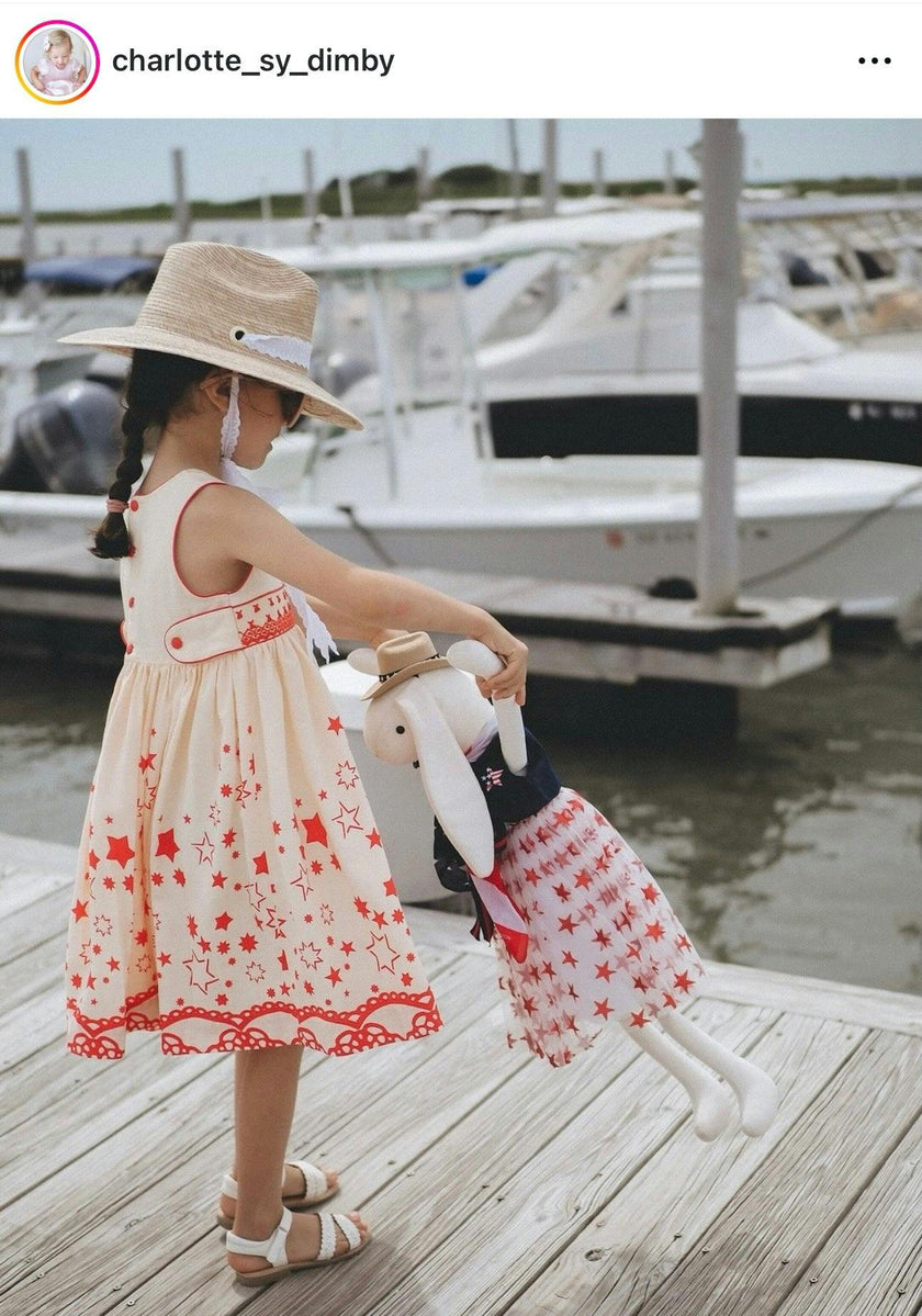 Mommy & Me Sun Hat Set - Hollyhock & Petunia - Long Olive Green Grosgrain Ribbon