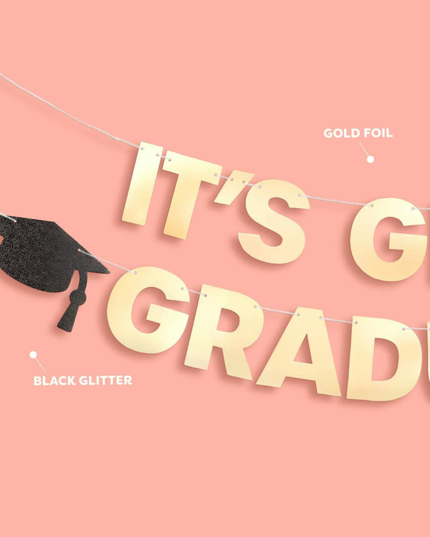 It's Giving Graduated Banner - gold foil banner