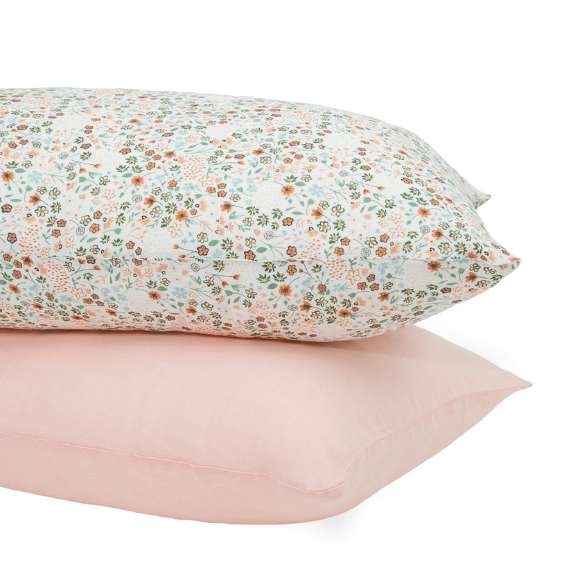 Cotton Muslin Pillowcase 2 Pack - Petal Press 2