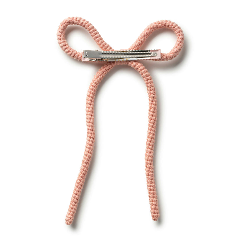 Halo Luxe Juliana Textured Knit Long Tail Clip - Pink
