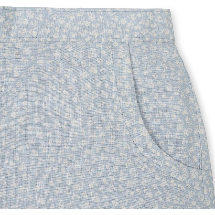 Linen Pull-On Short, Blue