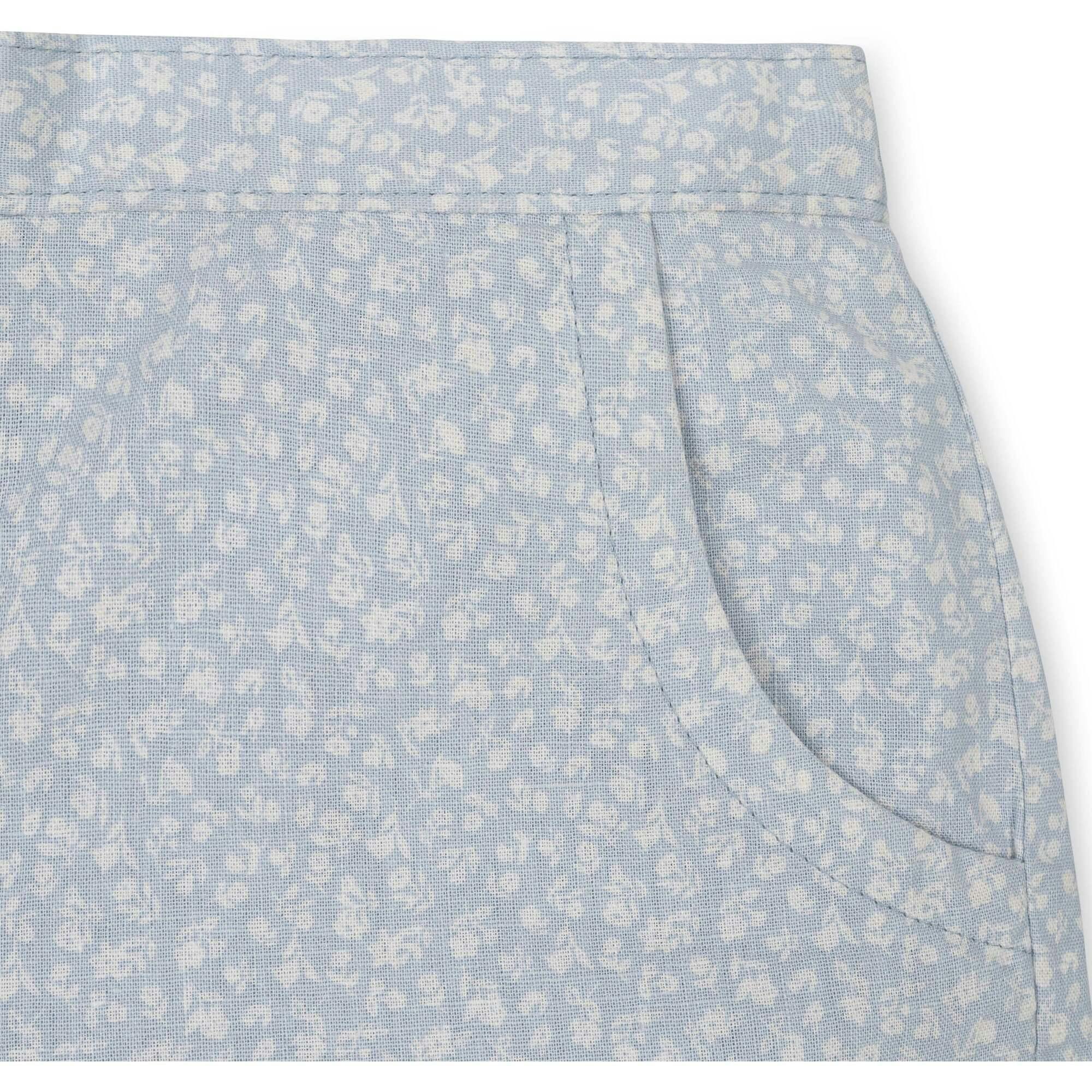 Linen Pull-On Short, Blue