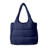 The Astra Puffy Tote with Removable Crossbody Strap in Navy