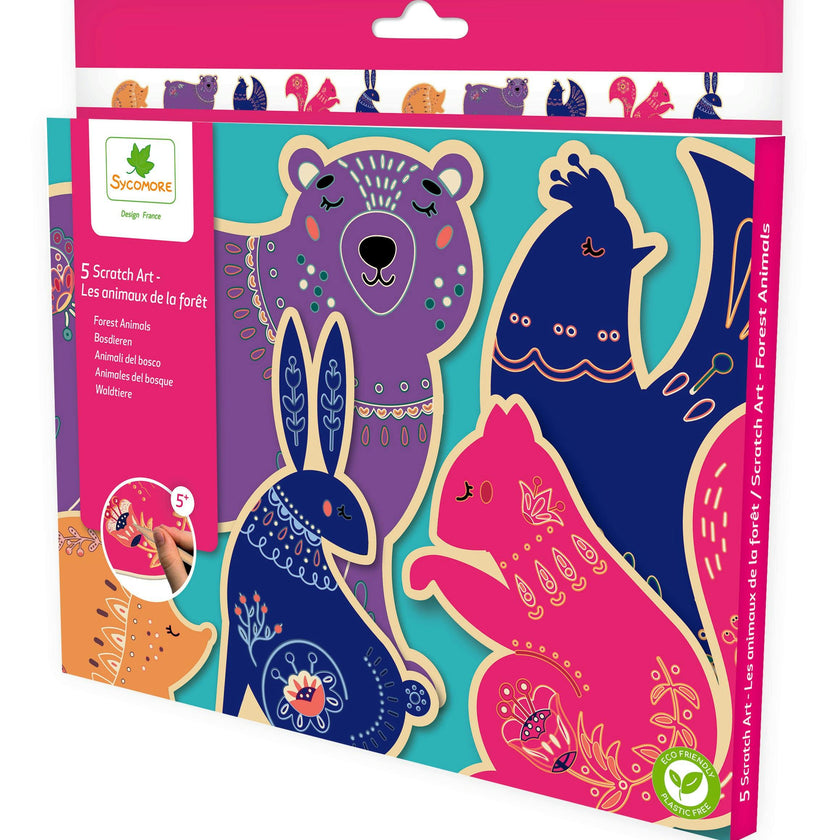 Pockets - Scratch Art Wooden Animals - 5y+