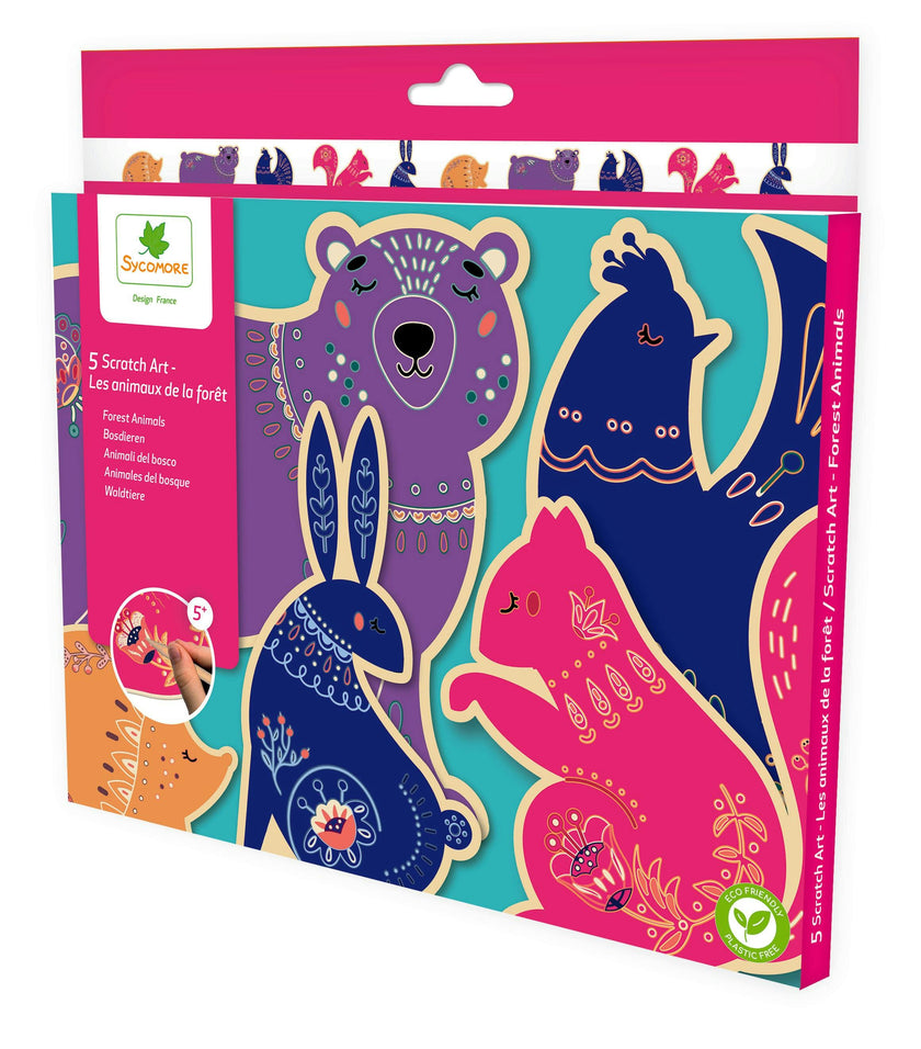 Pockets - Scratch Art Wooden Animals - 5y+
