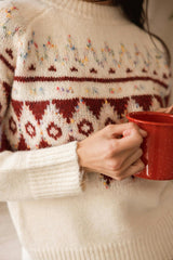 Acadia Sweater in Red & Cream