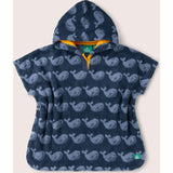 Singing Whales Baby Towel Poncho, Blue