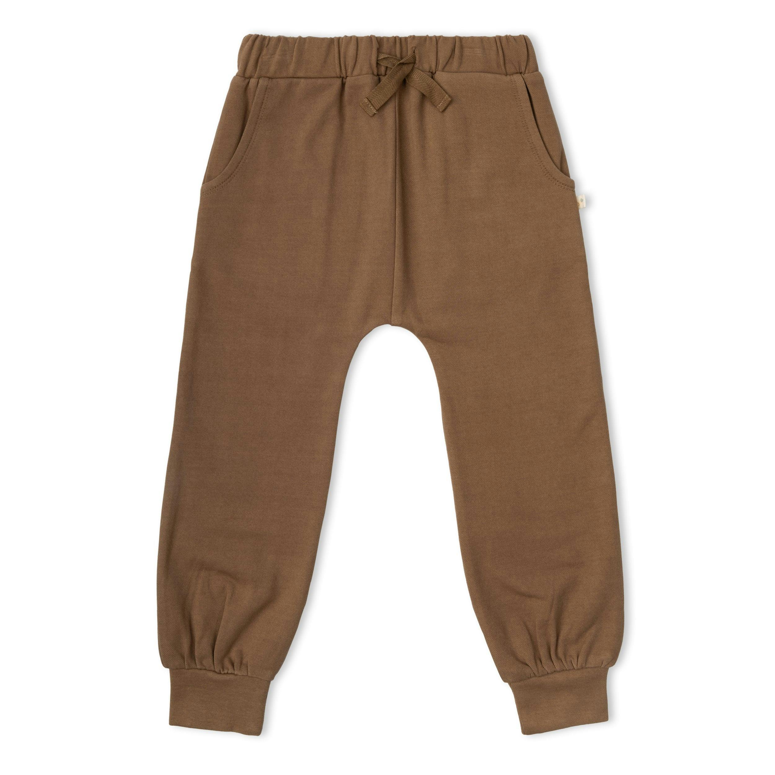 Organic Fleece Jogger Pants - Brown