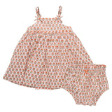 Baby Girls Tia Dress Set - Pink Prairie Block Print