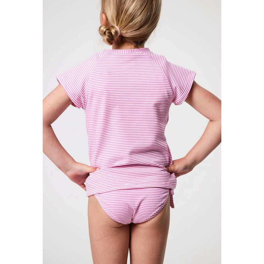 Raspberry Stripe SS Rash Top