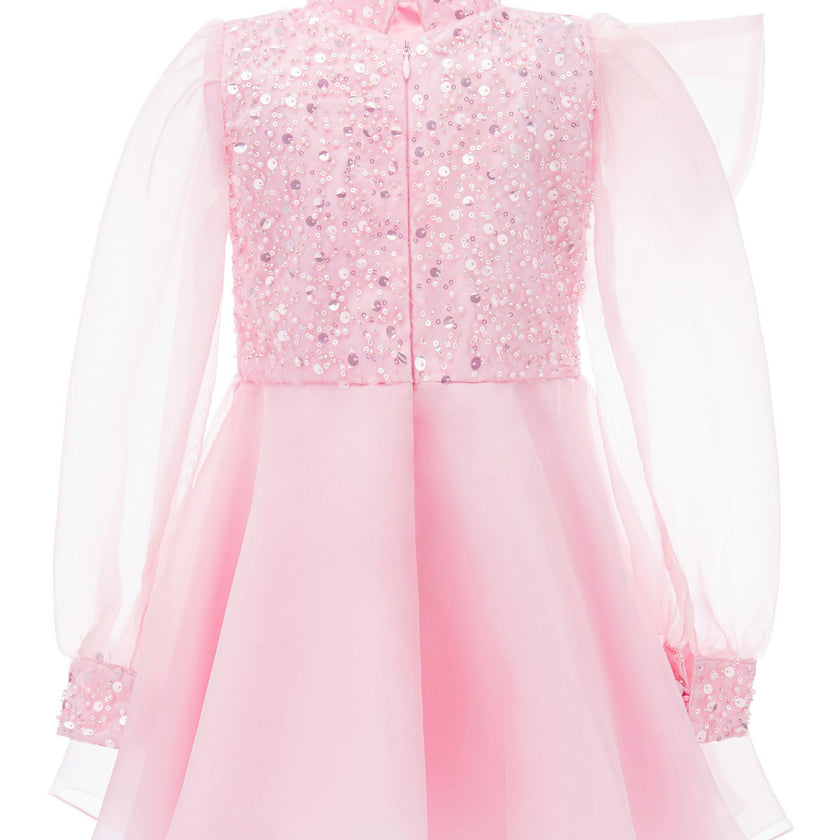 Pink Aaliyah Organza Bow Dress