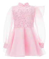 Pink Aaliyah Organza Bow Dress