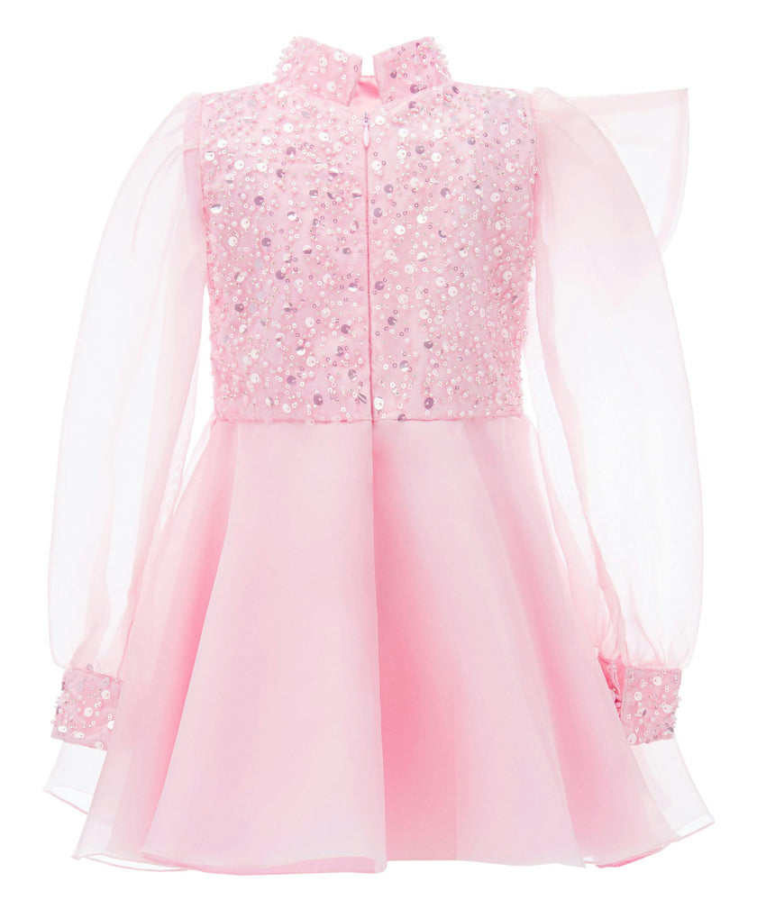 Pink Aaliyah Organza Bow Dress