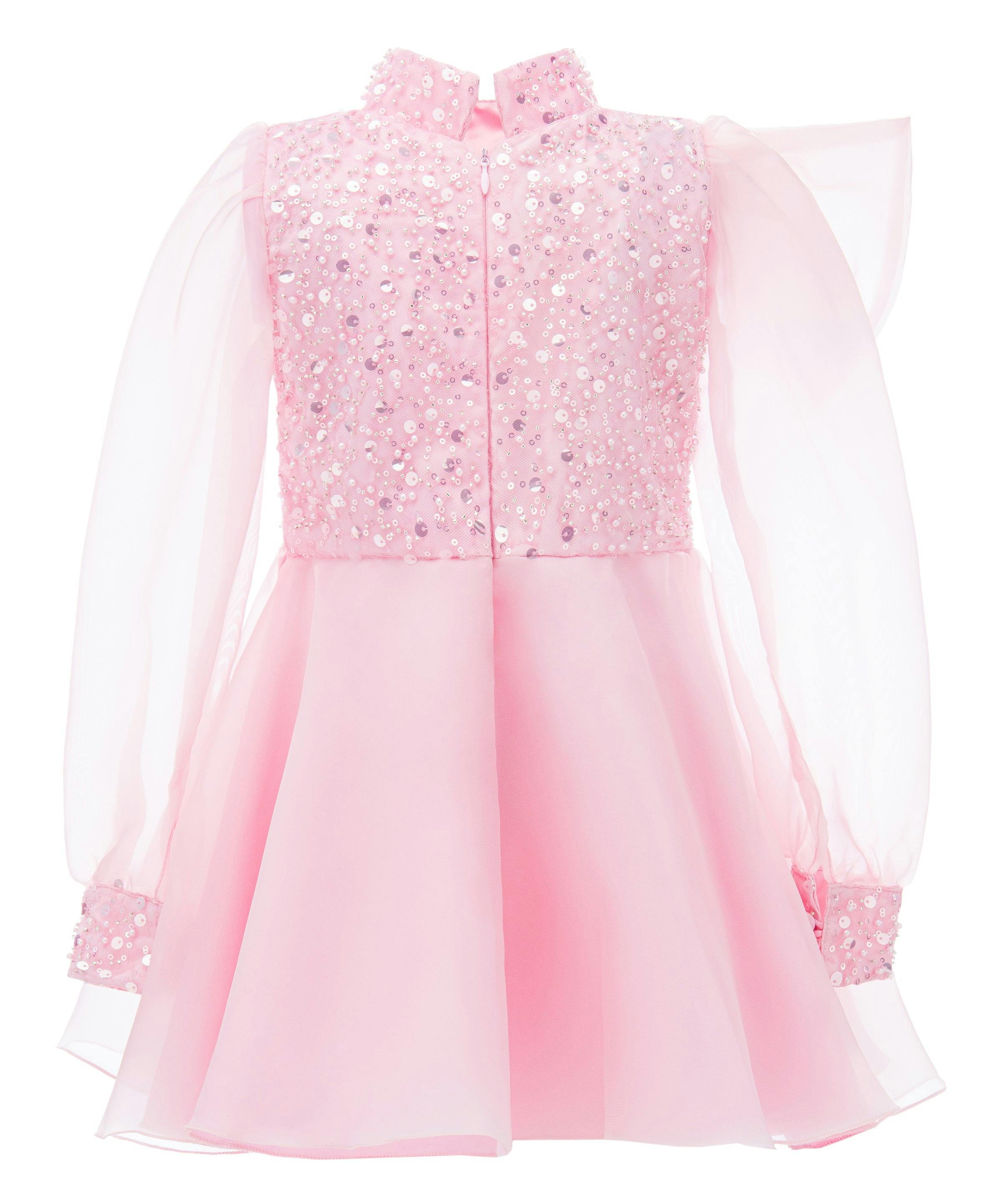 Pink Aaliyah Organza Bow Dress