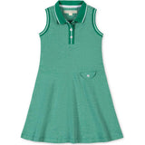 Organic Sleeveless Pique Polo Dress, Green