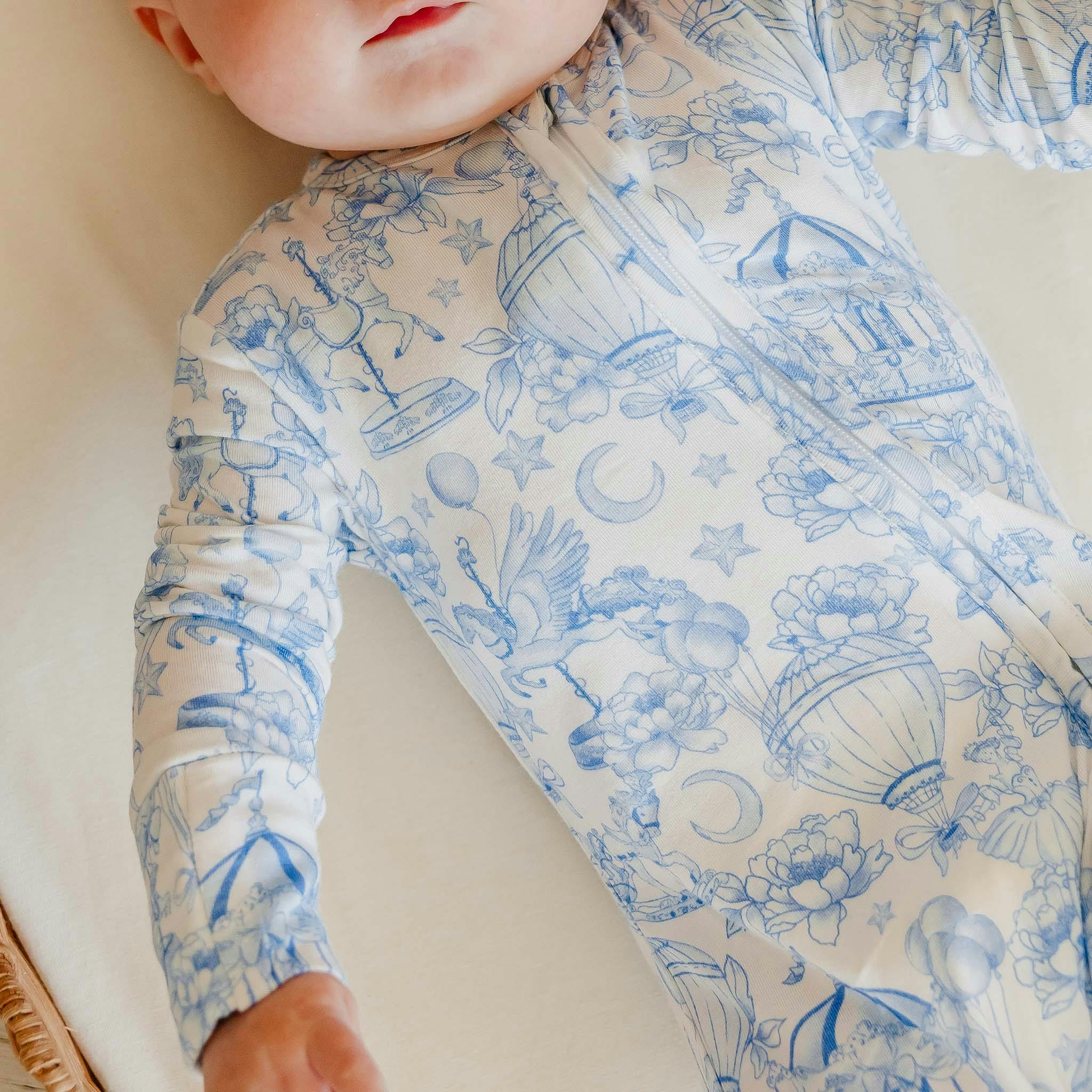 Bamboo Convertible Zip-Up Footie Pajama - Vintage Carnival
