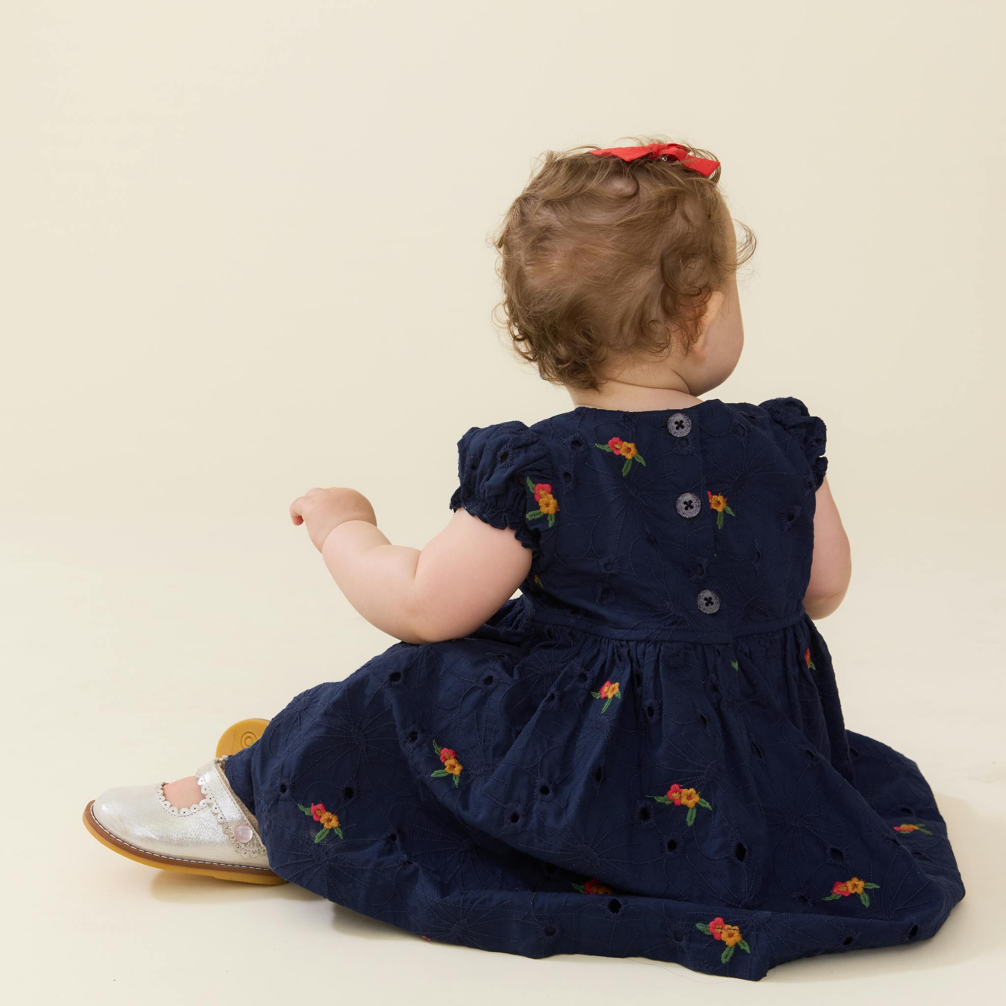 Baby Girls Eliza Dress Set - Eyelet Embroidery