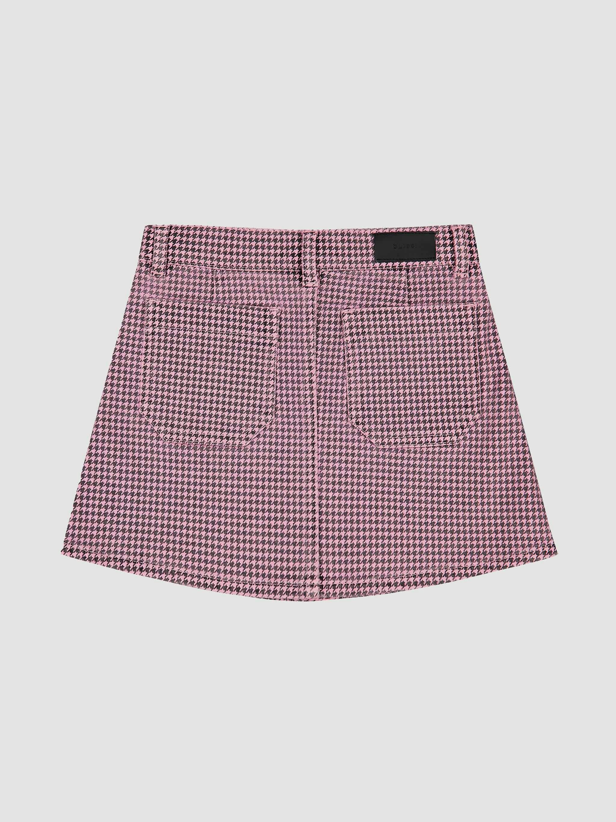 Jenny Mini Skirt | Pink Houndstooth