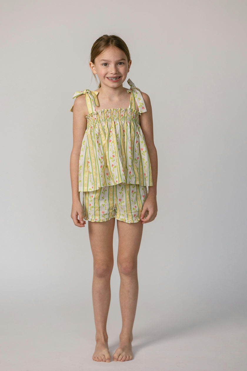 Teatime Set in Vivian Stripe in Daffodil