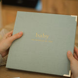 Keepsake Baby Memory Book for Boys and Girls - Timeless First 5 Year Baby Book - Linen Journal Scrapbook & Photo Album - Record Every Milestone Birth to Age 5