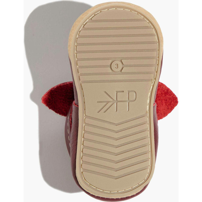 Winterberry Knotted Bow Baby Shoe