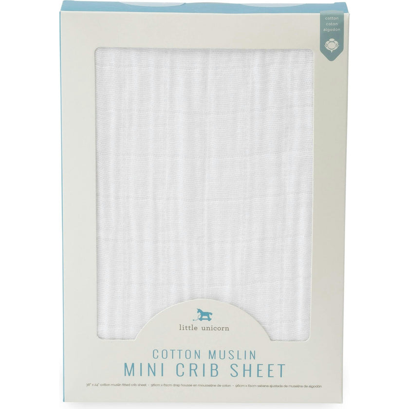 Cotton Muslin Crib Sheet - White