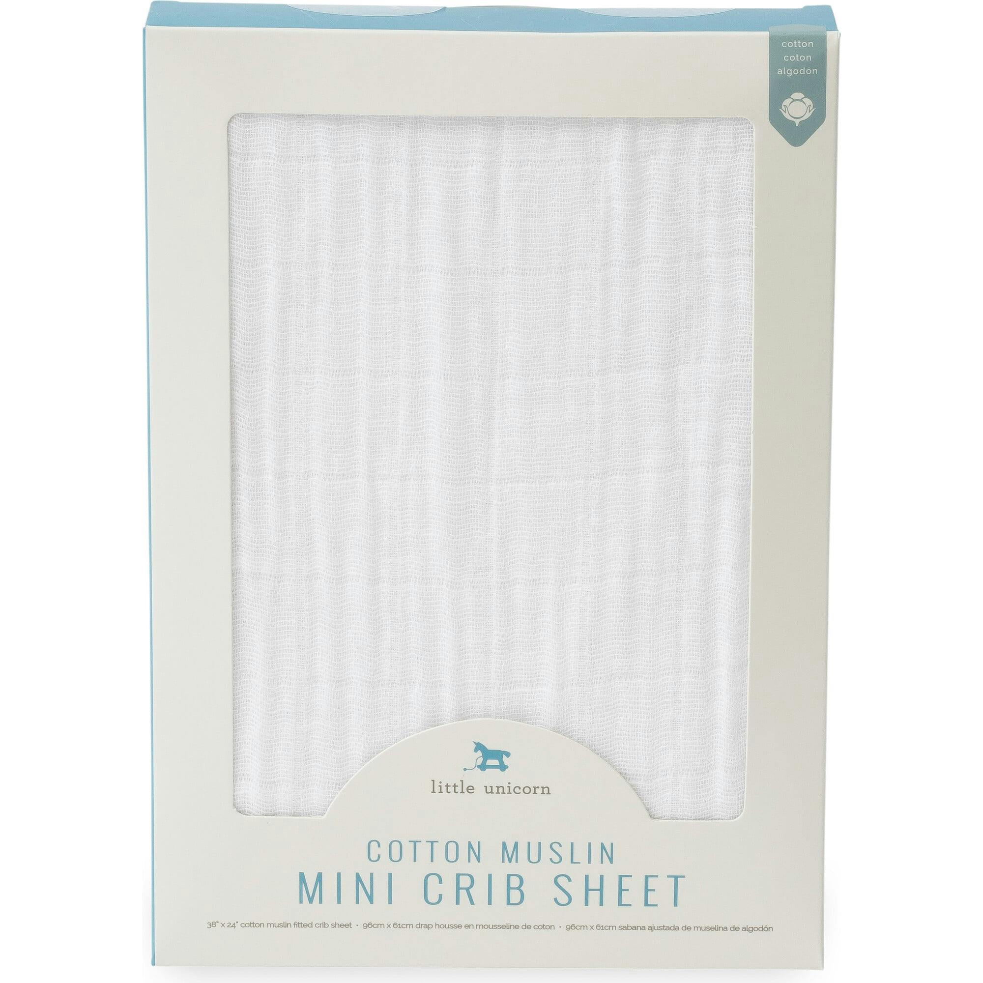 Cotton Muslin Crib Sheet - White