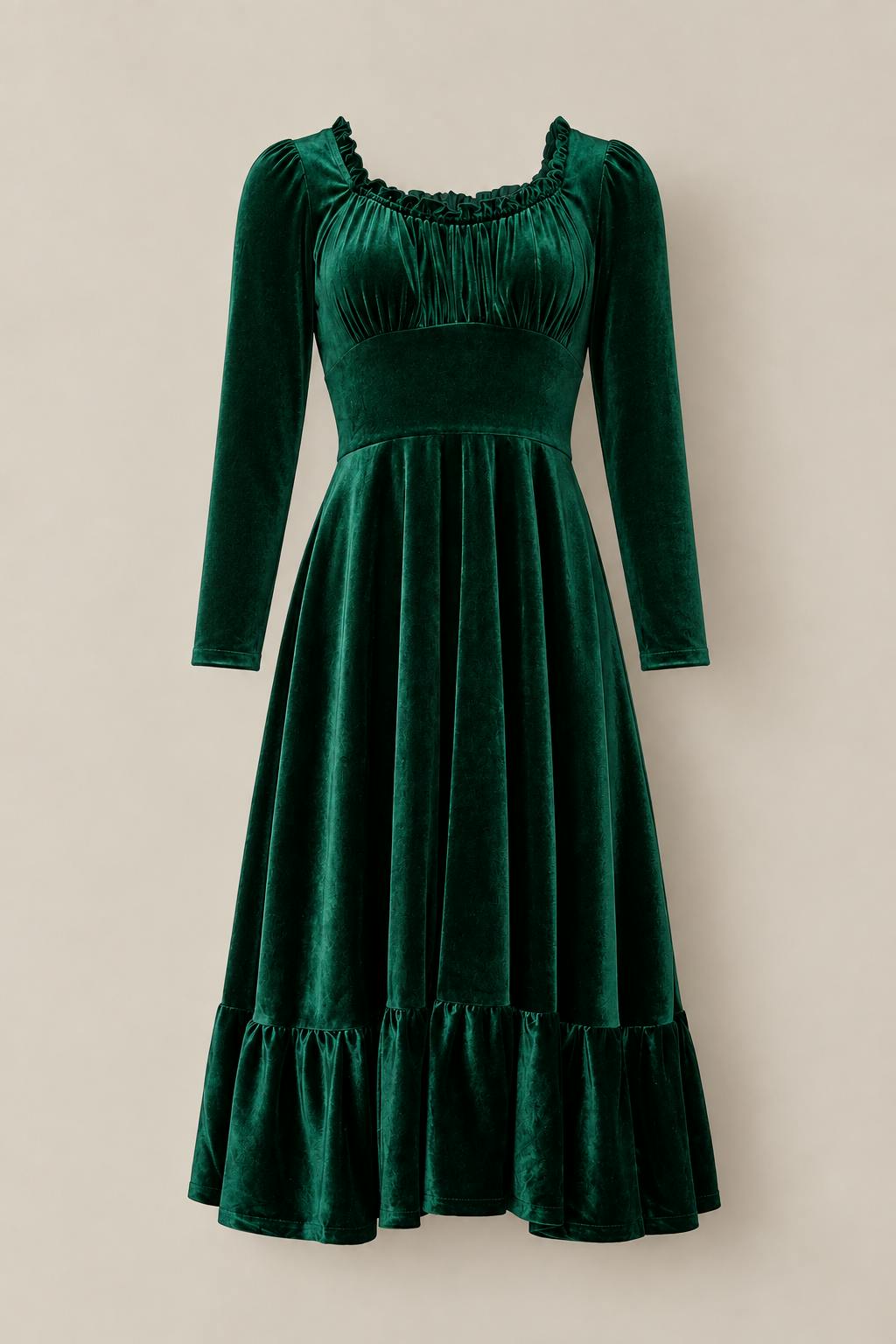 Cypress Dress in Green Velvet