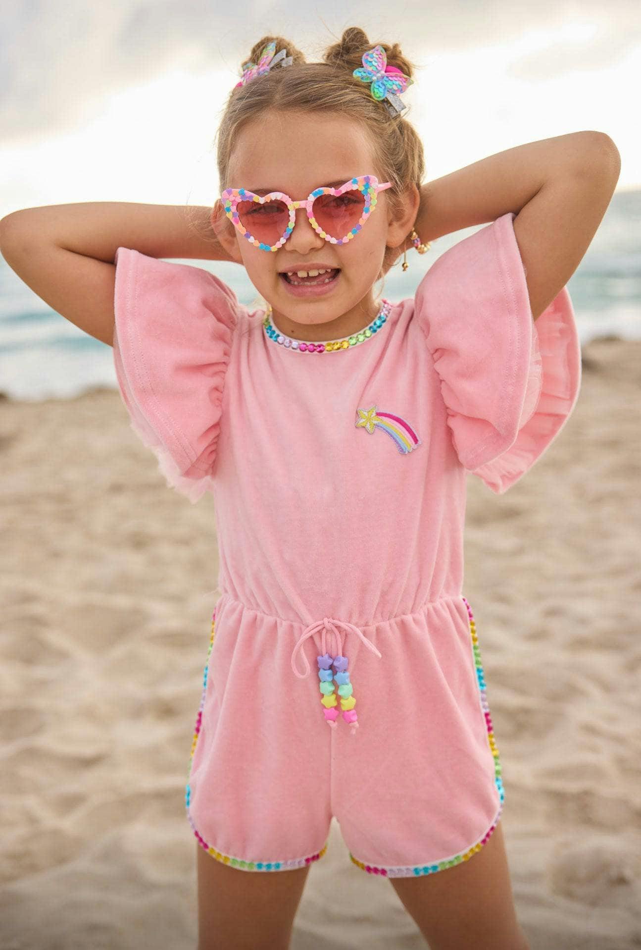Velour Rainbow Gems Romper