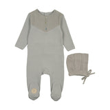 V-Knit Henley Footie & Hat Set