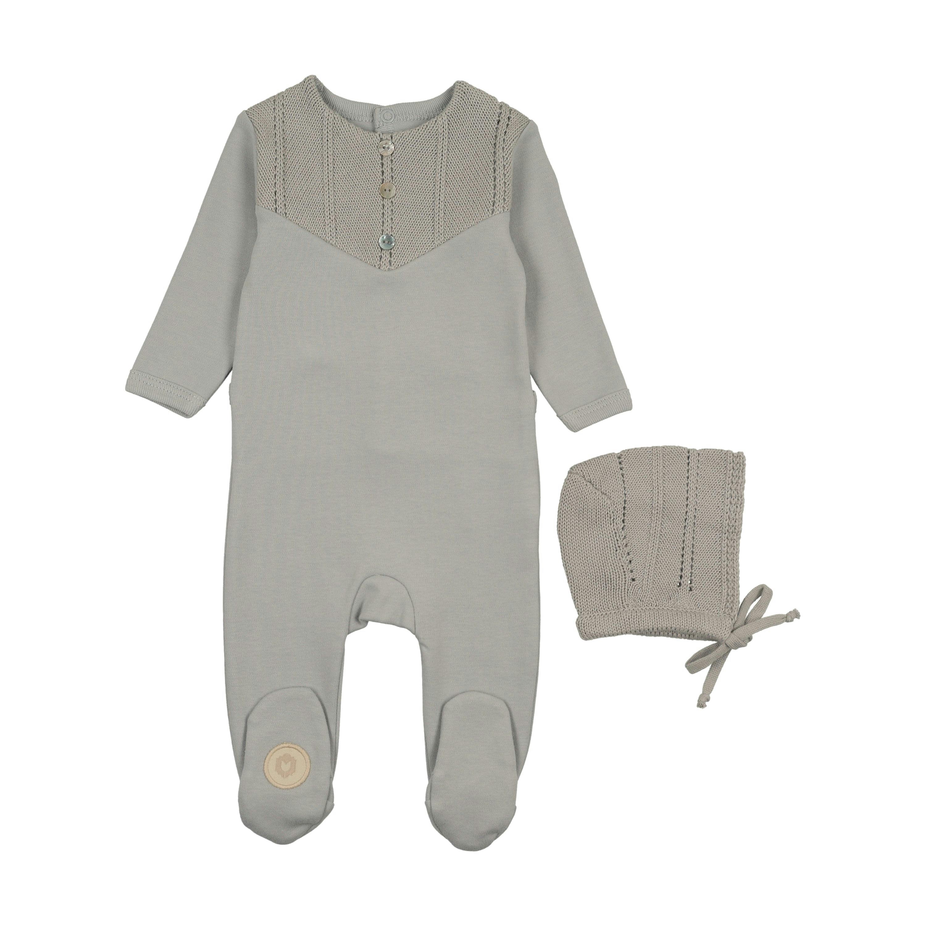 V-Knit Henley Footie & Hat Set